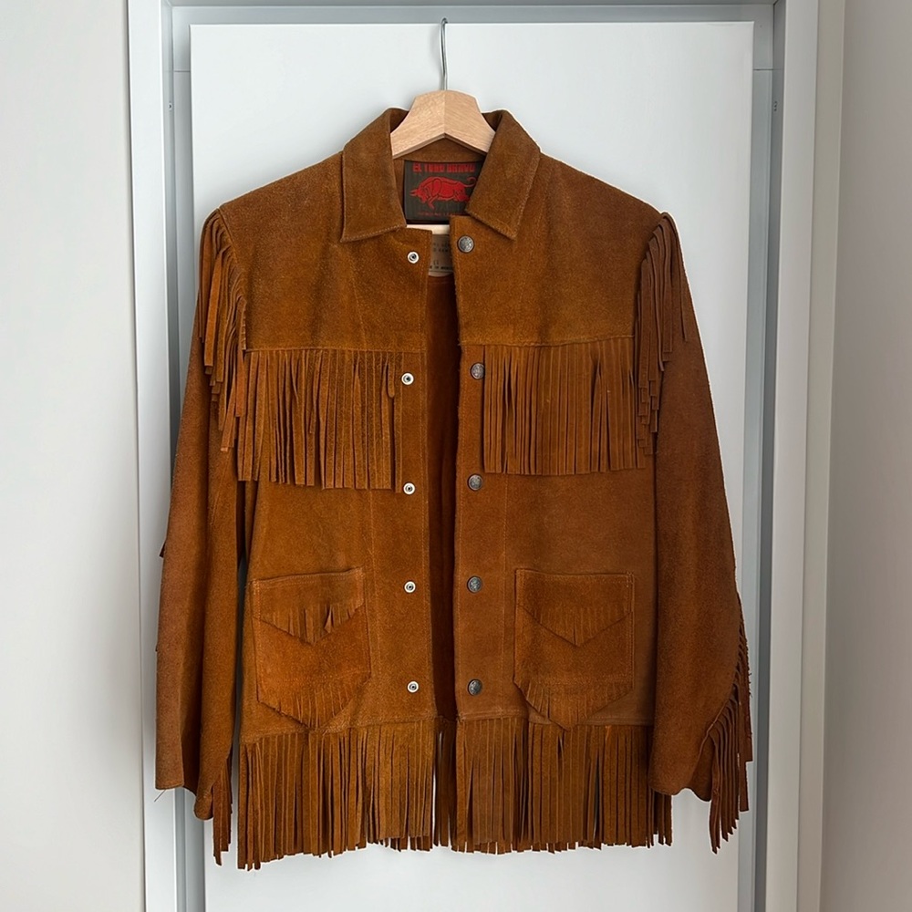 El toro bravo suede leather jacket with fringes